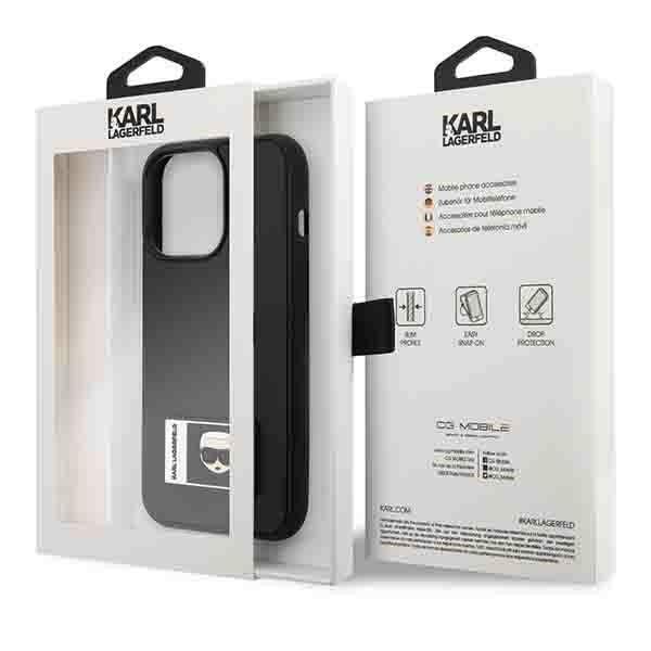 KARL LAGERFELD KLHCP13L3L3DKPK IPHONE 13 PRO / 13 6.1 "BLACK / BLACK HARDCASE IKONIK PATCH