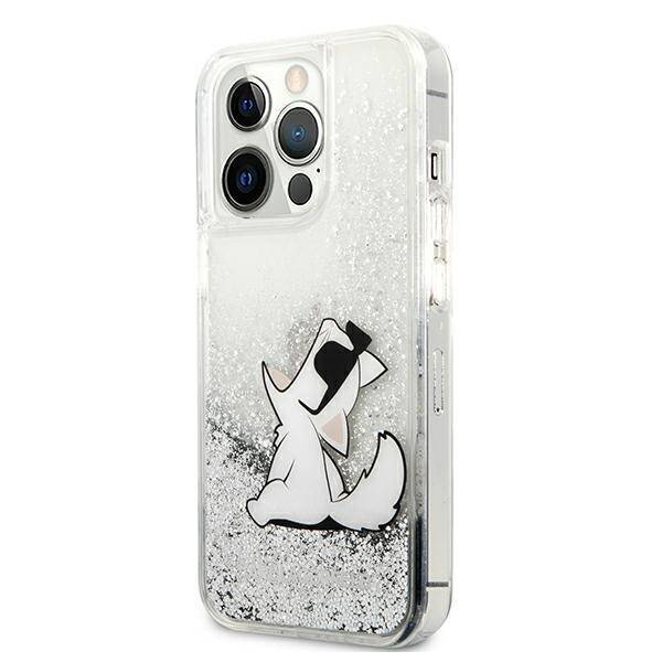 KARL LAGERFELD KLHCP13LGCFS IPHONE 13 PRO / 13 6.1 "SREBRRY / SILVER HARDCASE LIQUID GLITTER CHOUPETTE FUN