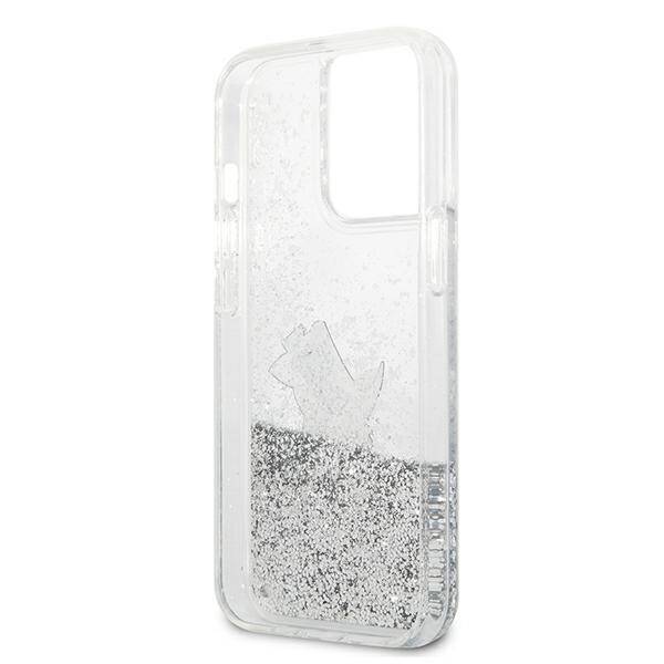 KARL LAGERFELD KLHCP13LGCFS IPHONE 13 PRO / 13 6.1 "SREBRRY / SILVER HARDCASE LIQUID GLITTER CHOUPETTE FUN