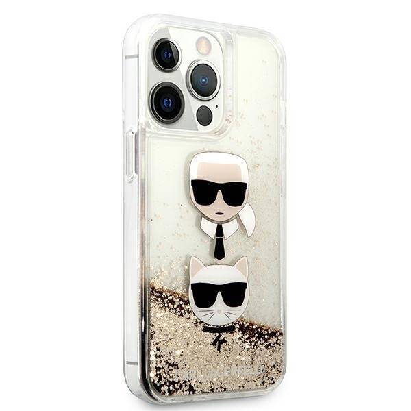 KARL LAGERFELD KLHCP13LKICGLD IPHONE 13 PRO / 13 6.1 "GOLD / GOLD HARDCASE LIQUID GLITTER KARL & CHOUPETTE HEAD