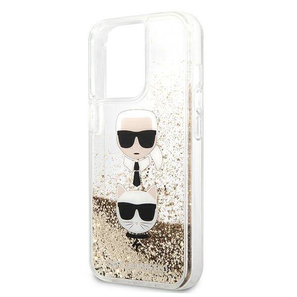 KARL LAGERFELD KLHCP13LKICGLD IPHONE 13 PRO / 13 6.1 "GOLD / GOLD HARDCASE LIQUID GLITTER KARL & CHOUPETTE HEAD