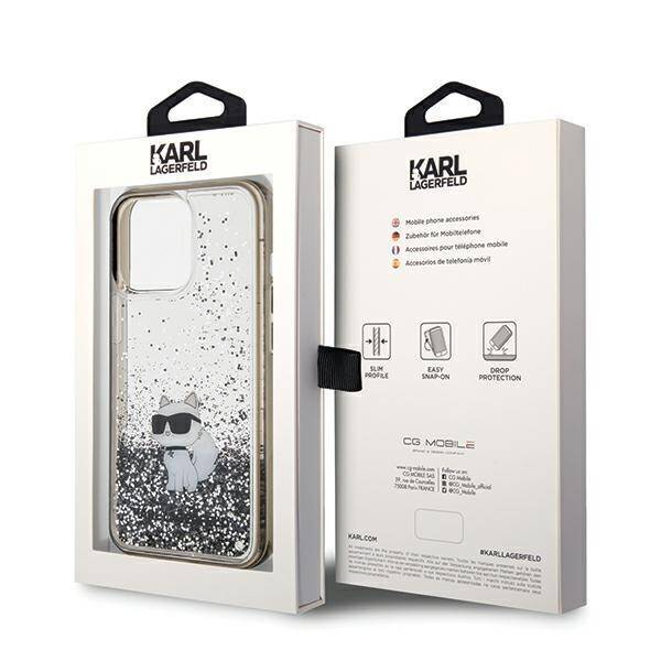 KARL LAGERFELD KLHCP13LLKCNSK IPHONE 13 PRO / 13 6.1 "TRANSPARENT HARDCASE LIQUID GLITTER CHOUPETTE