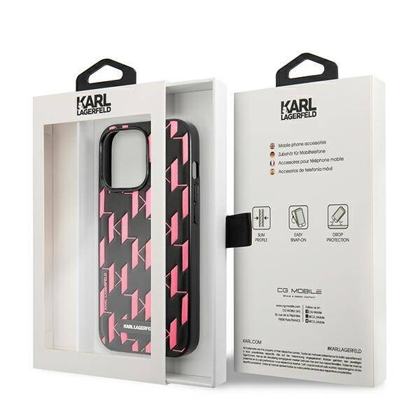 KARL LAGERFELD KLHCP13LMNMP1P IPHONE 13 PRO / 13 6.1 "HARDCASE PINK / PINK MONOGRAM PLAQUE