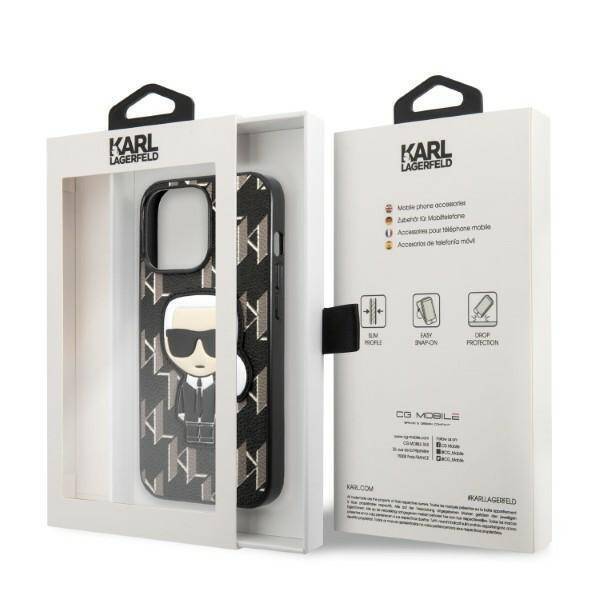 KARL LAGERFELD KLHCP13LPMNIKBK IPHONE 13 PRO / 13 6.1 "HARDCASE BLACK / BLACK MONOGRAM IKONIK PATCH