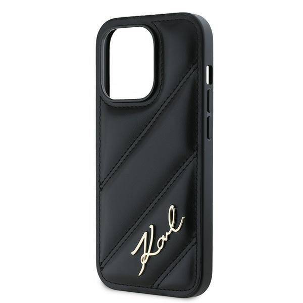 KARL LAGERFELD KLHCP13LPQDSMGK IPHONE 13 PRO / 13 6.1" BLACK/BLACK HARDCASE DIAGONAL QUILTED SCRIPT