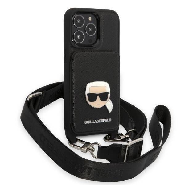 KARL LAGERFELD KLHCP13LSAKHPK IPHONE 13 PRO / 13 6.1 "HARDCASE SAFFIANO METAL KARL HEAD