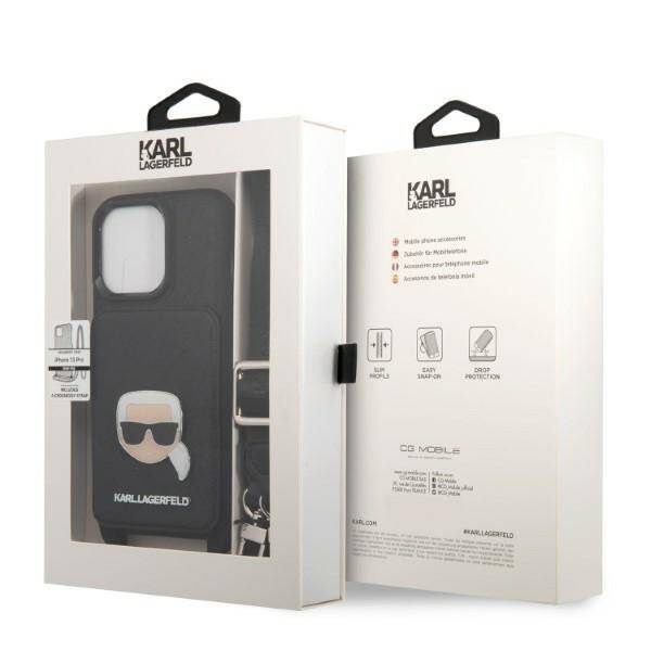 KARL LAGERFELD KLHCP13LSAKHPK IPHONE 13 PRO / 13 6.1 "HARDCASE SAFFIANO METAL KARL HEAD