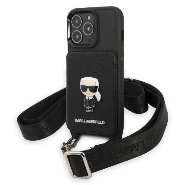 KARL LAGERFELD KLHCP13LSIPCK IPHONE 13 PRO / 13 6.1 "HARDCASE BLACK / BLACK SAFFIANO METAL IKONIK