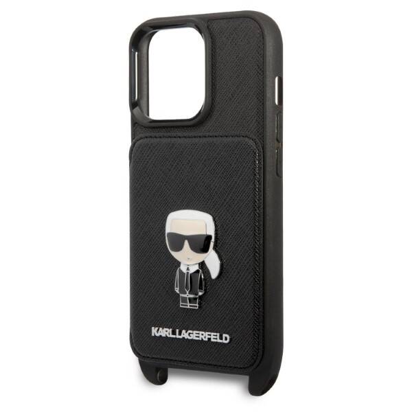 KARL LAGERFELD KLHCP13LSIPCK IPHONE 13 PRO / 13 6.1 "HARDCASE BLACK / BLACK SAFFIANO METAL IKONIK