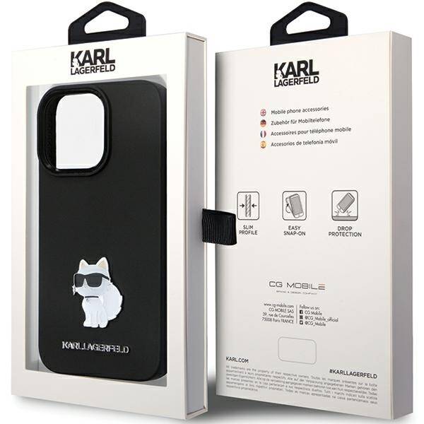 KARL LAGERFELD KLHCP13LSMHCNPK IPHONE 13 PRO / 13 6.1 "BLACK / BLACK HARDCASE SILICONE C METAL PIN