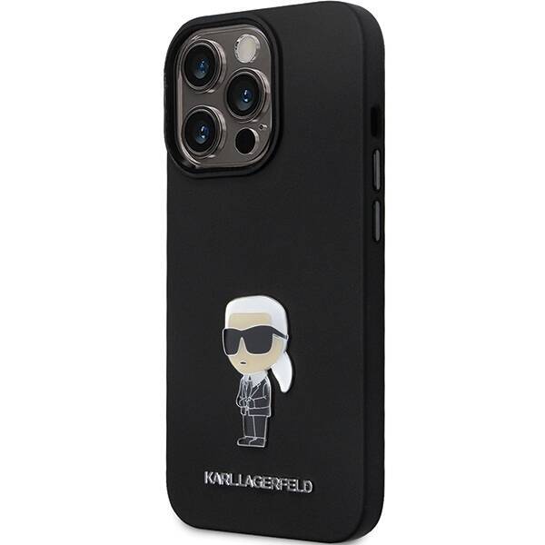 KARL LAGERFELD KLHCP13LSMHKNPK IPHONE 13 PRO / 13 6.1 "BLACK / BLACK SILICONE IKONIK METAL PIN