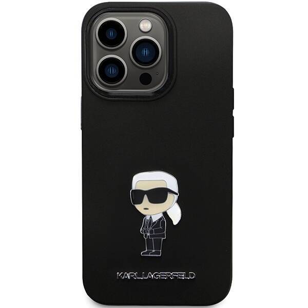 KARL LAGERFELD KLHCP13LSMHKNPK IPHONE 13 PRO / 13 6.1 "BLACK / BLACK SILICONE IKONIK METAL PIN