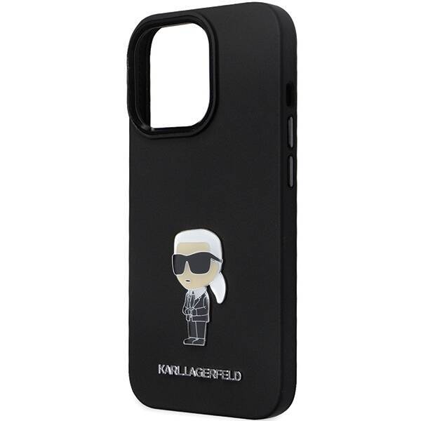 KARL LAGERFELD KLHCP13LSMHKNPK IPHONE 13 PRO / 13 6.1 "BLACK / BLACK SILICONE IKONIK METAL PIN