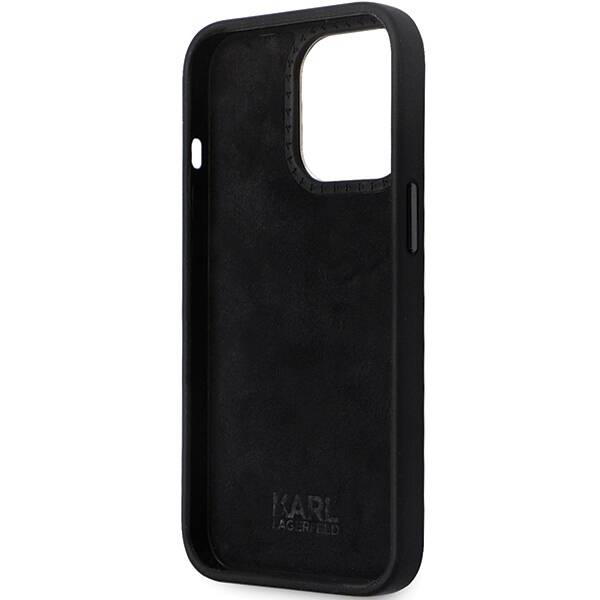 KARL LAGERFELD KLHCP13LSMHKNPK IPHONE 13 PRO / 13 6.1 "BLACK / BLACK SILICONE IKONIK METAL PIN