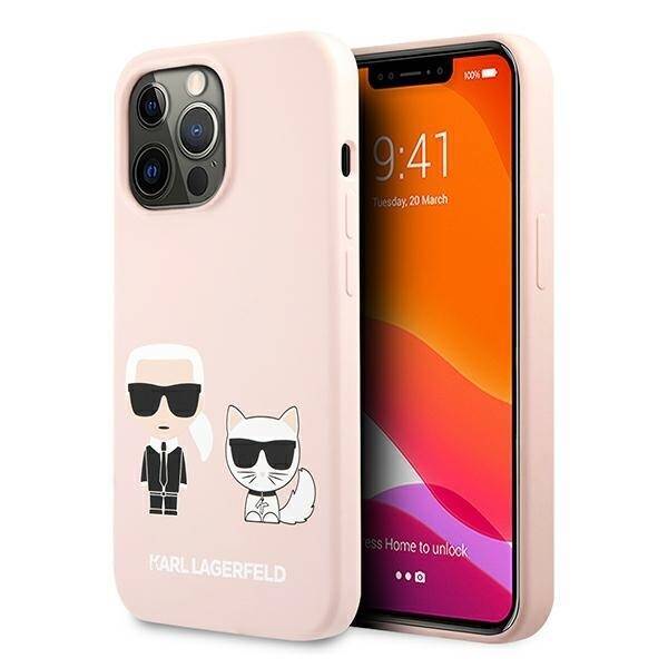 KARL LAGERFELD KLHCP13LSSKCI IPHONE 13 PRO / 13 6.1 "HARDCASE LIGHT PINK / LIGHT PINK SILICONE KARL & CHOUPETTE