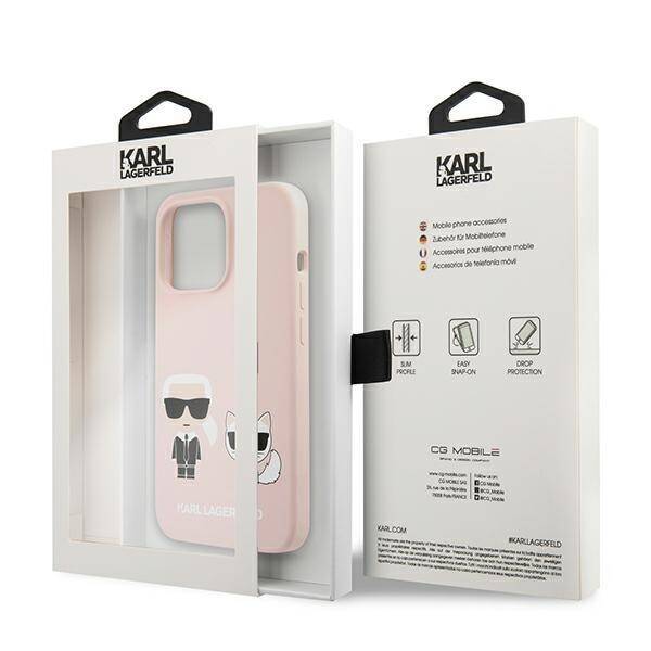 KARL LAGERFELD KLHCP13LSSKCI IPHONE 13 PRO / 13 6.1 "HARDCASE LIGHT PINK / LIGHT PINK SILICONE KARL & CHOUPETTE