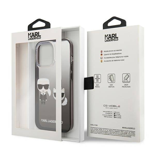 KARL LAGERFELD KLHCP13LTGKCK IPHONE 13 PRO / 13 6.1 "HARDCASE CZARNY / BLACK GRADIENT IKONIK KARL & CHUPETTE