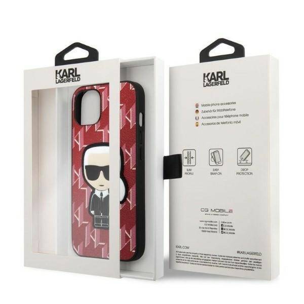 KARL LAGERFELD KLHCP13MMPMNIKPI IPHONE 13/14/15 6.1 "HARDCASE RED / RED MONOGRAM IKONIK PATCH