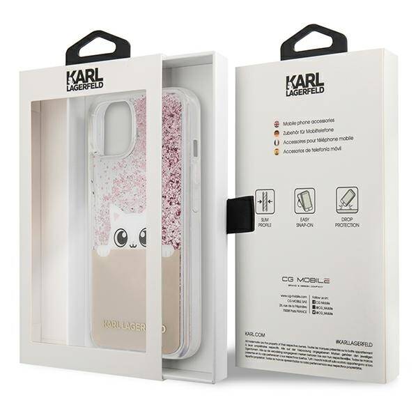 KARL LAGERFELD KLHCP13MPABGNU IPHONE 13/14/15 6.1 "PINK / PINK HARDCASE PEEK A BOO LIQUID GLITTER