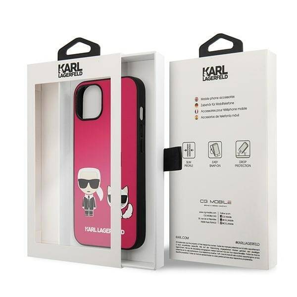 KARL LAGERFELD KLHCP13MPCUCCP IPHONE 13/14/15 6.1 "FUKSJA / FUCHSIA HARDCASE IKONIK KARL & CHUPETTE