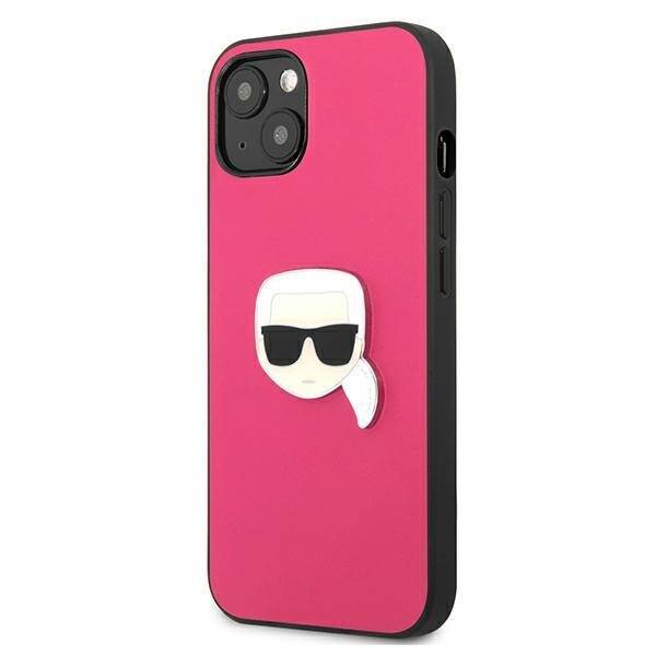 KARL LAGERFELD KLHCP13MPKKMP IPHONE 13/14/15 6.1 "PINK / PINK HARDCASE LEATHER IKONIK KARL`S HEAD METAL