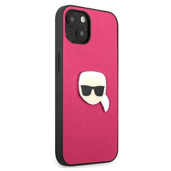 KARL LAGERFELD KLHCP13MPKKMP IPHONE 13/14/15 6.1 "PINK / PINK HARDCASE LEATHER IKONIK KARL`S HEAD METAL