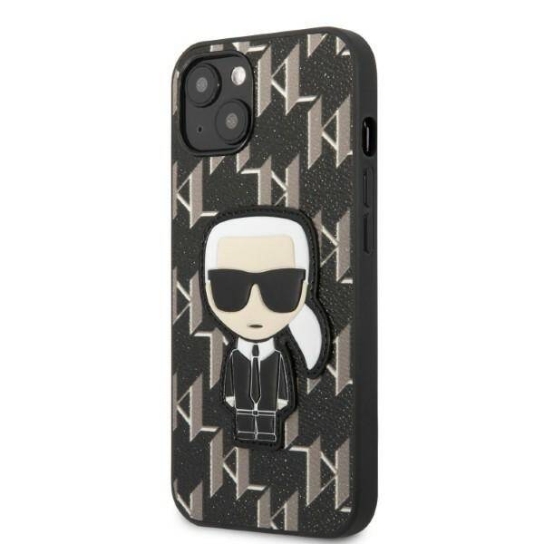 KARL LAGERFELD KLHCP13MPMNIKBK IPHONE 13/14/15 6.1 "HARDCASE CZARNY / BLACK MONOGRAM IKONIK PATCH