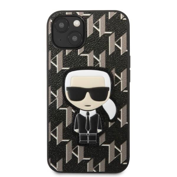 KARL LAGERFELD KLHCP13MPMNIKBK IPHONE 13/14/15 6.1 "HARDCASE CZARNY / BLACK MONOGRAM IKONIK PATCH