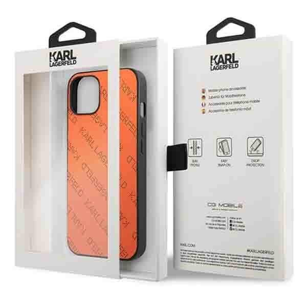 KARL LAGERFELD KLHCP13MPTLO IPHONE 13/14/15 6.1 "HARDCASE ORANGE / ORANGE PERFORATED ALLOVER