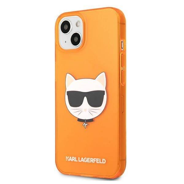 KARL LAGERFELD KLHCP13SCHTRO IPHONE 13 MINI 5.4 "ORANGE/ORANGE HARDCASE GLITTER CHOUPETTE FLUO