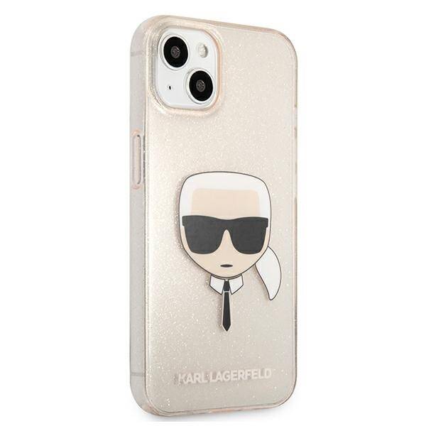 KARL LAGERFELD KLHCP13SKHTUGLGO IPHONE 13 MINI 5.4 "GOLD/GOLD HARDCASE GLITTER KARL`S HEAD