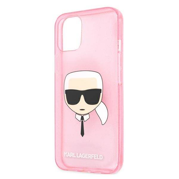 KARL LAGERFELD KLHCP13SKHTUGULP IPHONE 13 MINI 5.4 "PINK/PINK HARDCASE GLITTER KARL`S HEAD