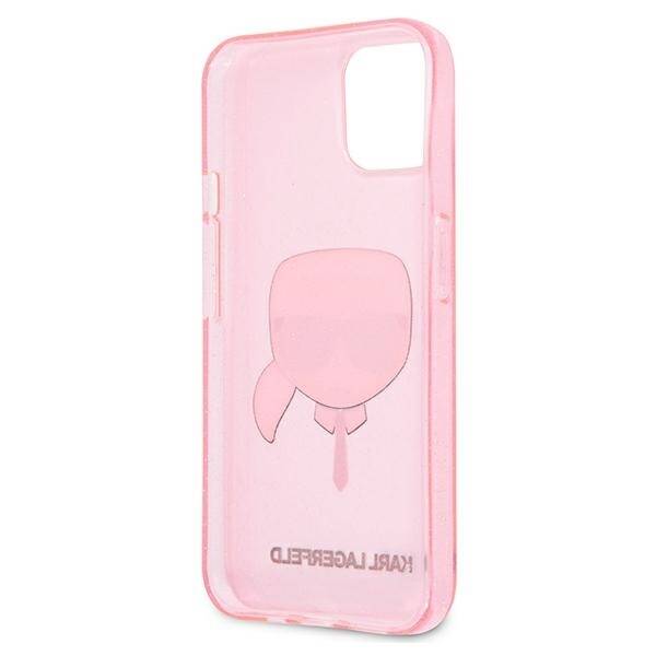 KARL LAGERFELD KLHCP13SKHTUGULP IPHONE 13 MINI 5.4 "PINK/PINK HARDCASE GLITTER KARL`S HEAD