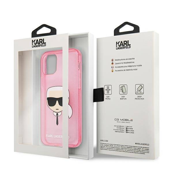 KARL LAGERFELD KLHCP13SKHTUGULP IPHONE 13 MINI 5.4 "PINK/PINK HARDCASE GLITTER KARL`S HEAD