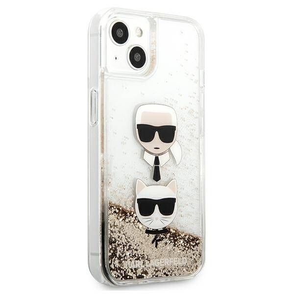 KARL LAGERFELD KLHCP13SKICLD IPHONE 13 MINI 5.4 "GOLD/GOLD HARDCASE LIQUID GLITTER KARL & CHUPETTE HEAD