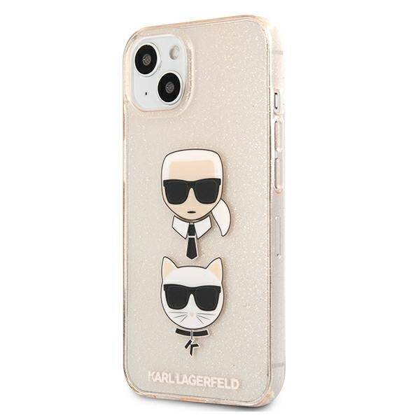 KARL LAGERFELD KLHCP13SKTUGUGGO IPHONE 13 MINI 5.4 "ZLOTY/GOLD HARDCASE GLITTER KARL`S & CHUPETTE