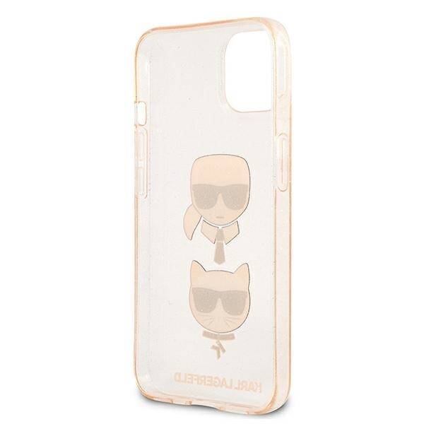 KARL LAGERFELD KLHCP13SKTUGUGGO IPHONE 13 MINI 5.4 "ZLOTY/GOLD HARDCASE GLITTER KARL`S & CHUPETTE