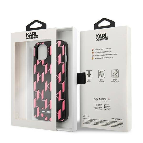 KARL LAGERFELD KLHCP13SMNMP1P IPHONE 13 MINI 5.4 "HARDCASE PINK/PINK MONOGRAM PLAQUE