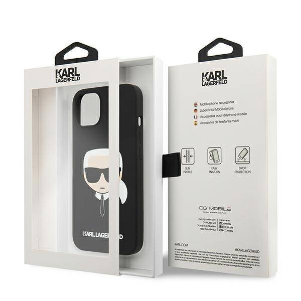 KARL LAGERFELD KLHCP13SSLKHBK IPHONE 13 MINI 5.4 "BLACK/BLACK HARDCASE SILICONE KARL`S HEAD