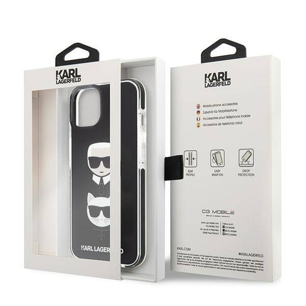 KARL LAGERFELD KLHCP13STPE2TK IPHONE 13 MINI 5.4 "HARDCASE CZARNY/BLACK KARL & CHUPETTE HEAD