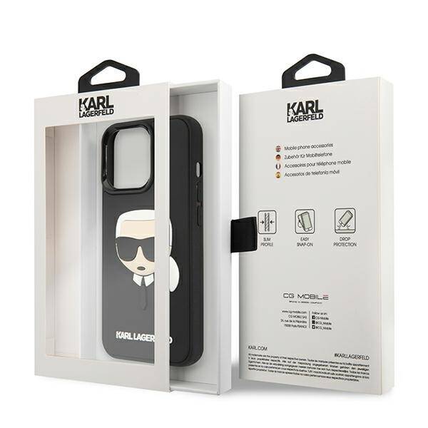 KARL LAGERFELD KLHCP13XKH3DBK IPHONE 13 PRO MAX 6.7 "BLACK/BLACK HARDCASE 3D RUBBER KARL`S HEAD