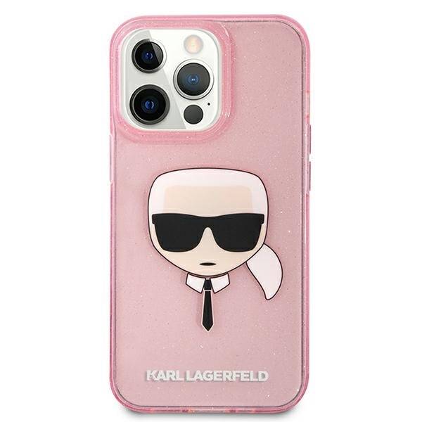 KARL LAGERFELD KLHCP13XKHTUGLP IPHONE 13 PRO MAX 6.7 "PINK/PINK HARDCASE GLITTER KARL`S HEAD