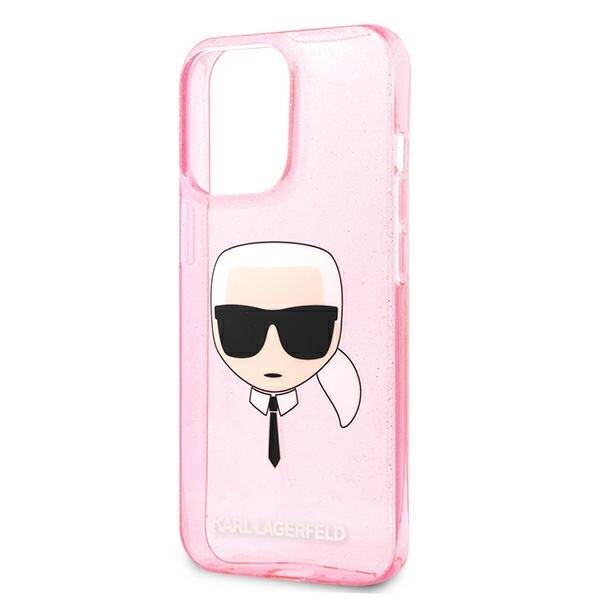 KARL LAGERFELD KLHCP13XKHTUGLP IPHONE 13 PRO MAX 6.7 "PINK/PINK HARDCASE GLITTER KARL`S HEAD