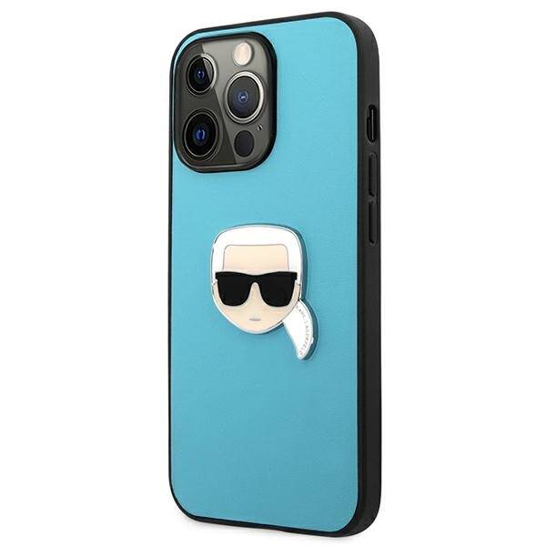 KARL LAGERFELD KLHCP13XPKMB IPHONE 13 PRO MAX 6.7 "BLUE/BLUE HARDCASE LEATHER IKONIK KARL`S HEAD METAL