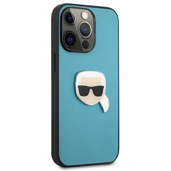 KARL LAGERFELD KLHCP13XPKMB IPHONE 13 PRO MAX 6.7 "BLUE/BLUE HARDCASE LEATHER IKONIK KARL`S HEAD METAL