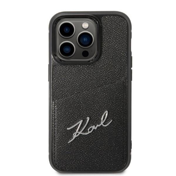 KARL LAGERFELD KLHCP14LCSSK IPHONE 14 PRO 6.1 "HARDCASE CZARNY/BLACK SIGNATURE LOGO CARDSLOT