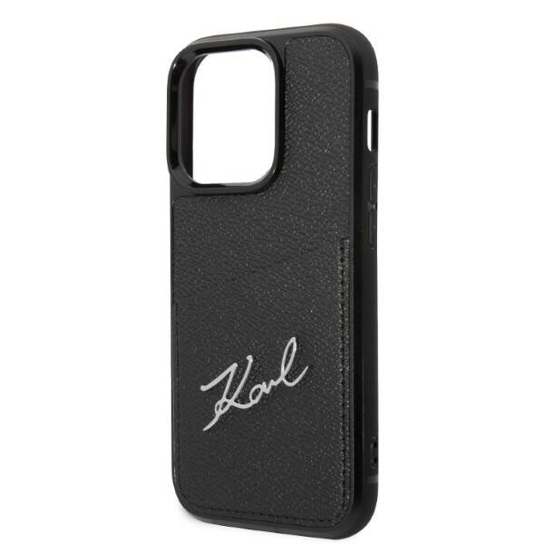 KARL LAGERFELD KLHCP14LCSSK IPHONE 14 PRO 6.1 "HARDCASE CZARNY/BLACK SIGNATURE LOGO CARDSLOT