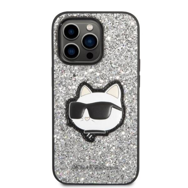 KARL LAGERFELD KLHCP14LG2CPS IPHONE 14 PRO 6.1 "SILVER/SILVER HARDCASE GLITTER CHOUPETTE PATCH