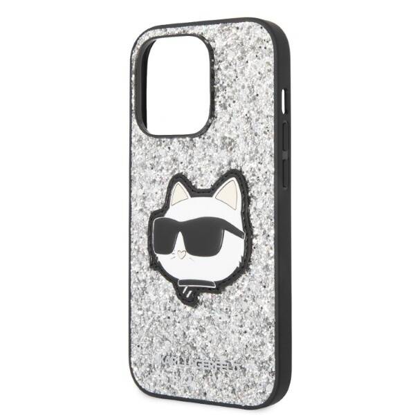 KARL LAGERFELD KLHCP14LG2CPS IPHONE 14 PRO 6.1 "SILVER/SILVER HARDCASE GLITTER CHOUPETTE PATCH