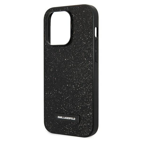 KARL LAGERFELD KLHCP14LG2ELK IPHONE 14 PRO 6.1 "HARDCASE BLACK/BLACK GLITTER PLAQUE LOGO